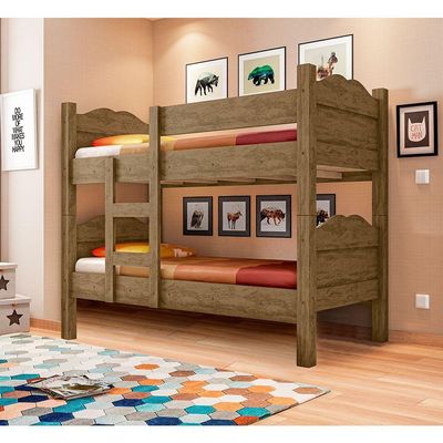 Beliche Madrid Com Grades De Proteção E Cama Removível - Canela - Cor: Marrom