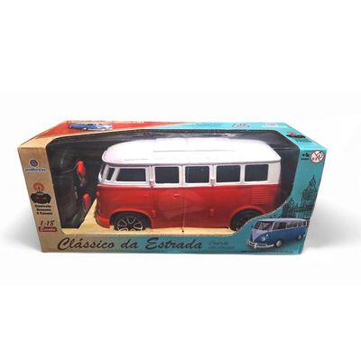 Carrinho De Controle Remoto Perua Kombi Clássico Da Estrada Vermelho