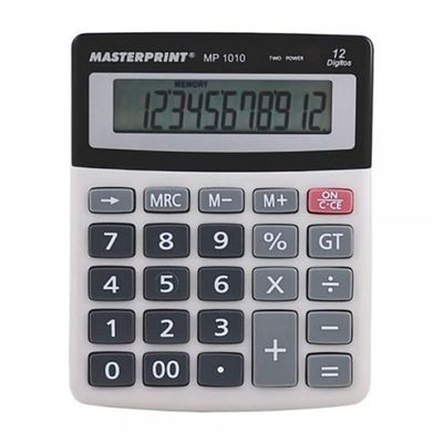 Calculadora Eletrônica De Mesa Mp1010 12 Dígitos Masterprint Cinza