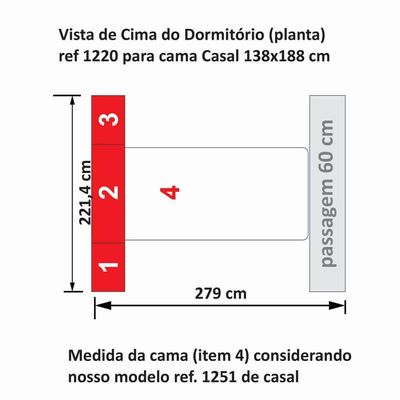 Dormitório De Casal Sem Cama 1220s Branco