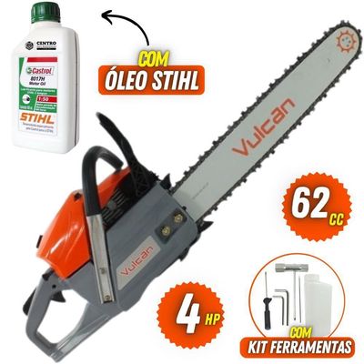 Motosserra Vulcan Vs620 2t 4hp + óleo Lubrificante 2t Sthil