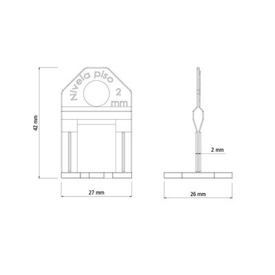 Base Espaçadora Plástica Tramontina Estreita Eco 2mm Saco 100 Un Tramontina