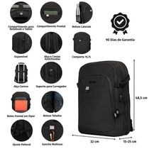 Mochila Masculina Grande para viagem Expansivel Voyage Preta