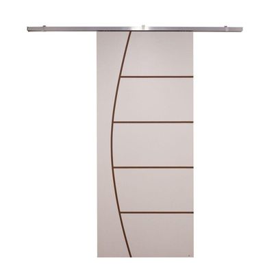 Porta De Correr Branco Prime Frisada Kit Alumínio F04 - 210x100