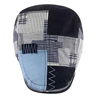Boina Retrô Jornaleiro Design Xadrez Retalho Preto