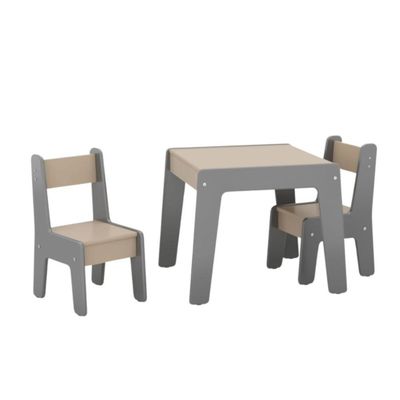 Conjunto De Mesa Com 2 Cadeiras Goiania Cinza