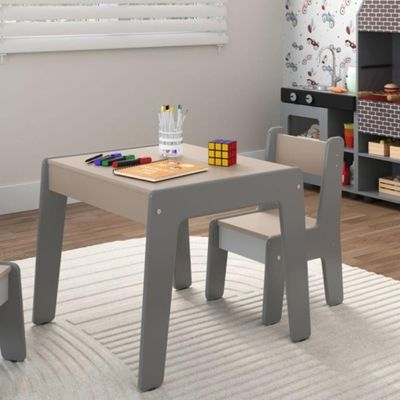 Conjunto De Mesa Com 2 Cadeiras Goiania Cinza