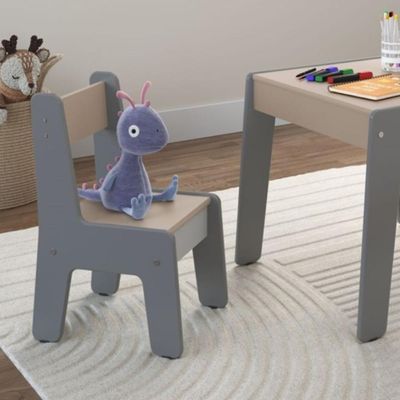 Conjunto De Mesa Com 2 Cadeiras Goiania Cinza
