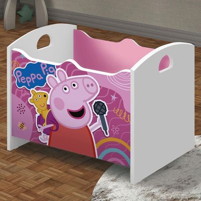 Baú Organizador Infantil Adamantina Rosa Branco