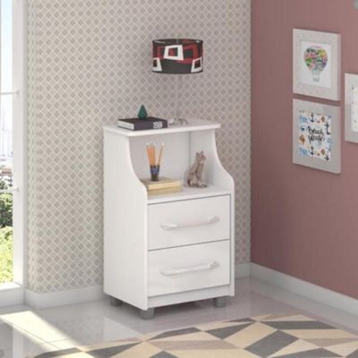 Conjunto 2 Topázio Branco Com 2 Gavetas