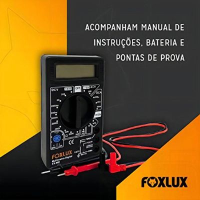 Multímetro Digital Com Teste Bipe Foxlux
