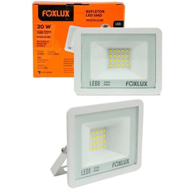 Kit 2 Refletor Led 20w 6500k Branco Bivolt Foxlux