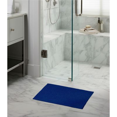 Kit 3 Tapetes Pipoca Microfibra Infinita Cor Azul UN / Azul