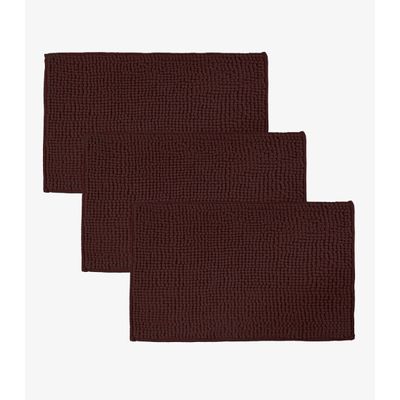 Kit 3 Tapetes Pipoca Microfibra Infinita Cor Marrom UN / Marrom