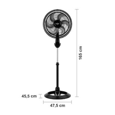 Ventilador de Coluna Britânia BVT466 Maxx Force 40cm com 3 Velocidades, 6 Pás e 160W - Preto Preto / 220