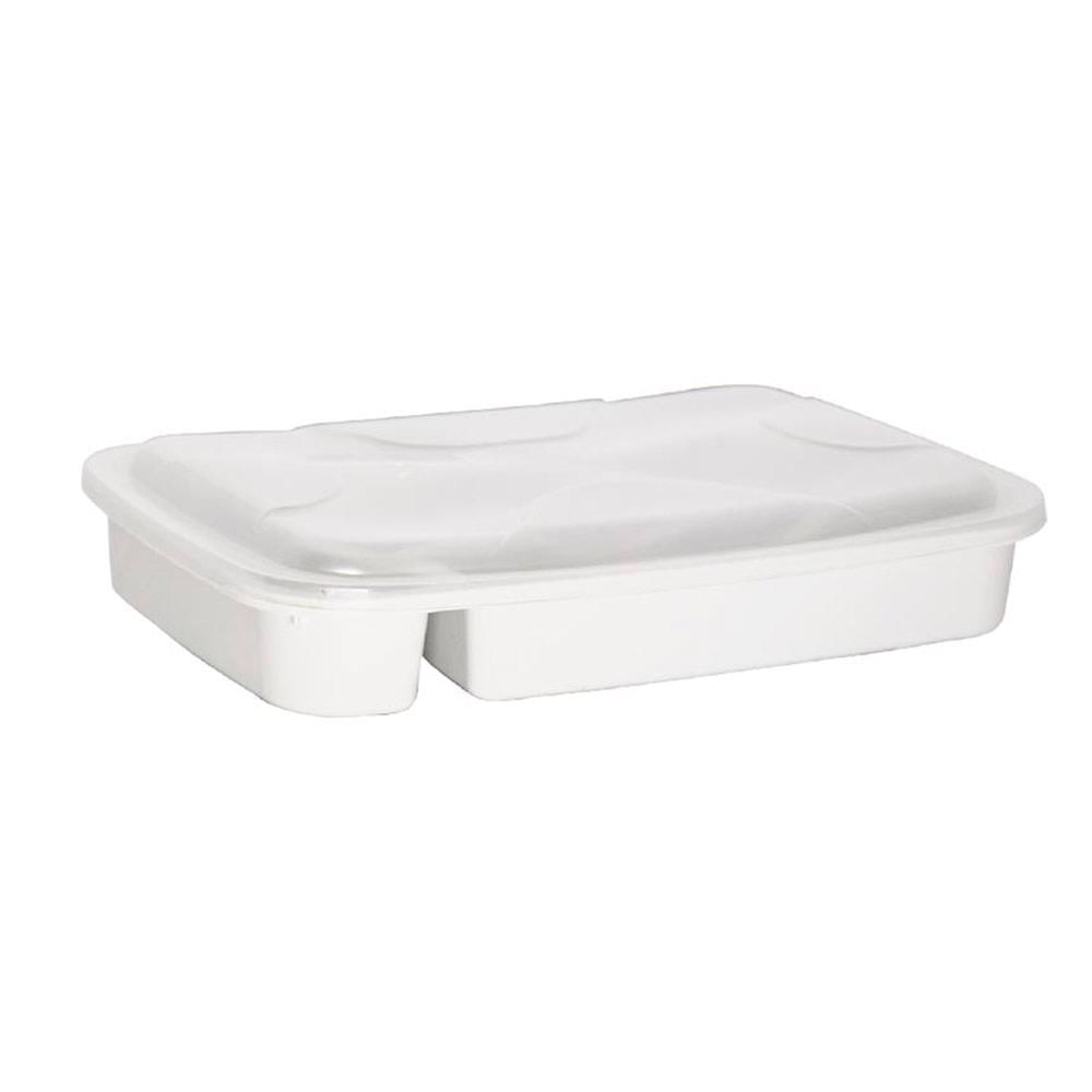 Porta Talheres 4 Divisórias com Tampa 3UD 72 Branco