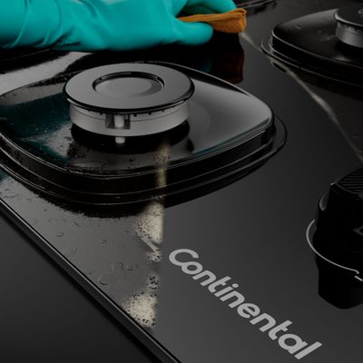 Cooktop 5 Bocas a Gás Continental Mesa de Vidro Preto com Acendimento Automático (KC5GR) Bivolt