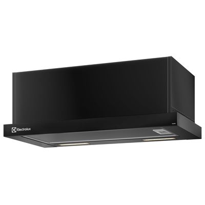 Depurador de Ar Electrolux 60cm Retrátil Preto Efficient com Luz de Led (DE6RB) 127V