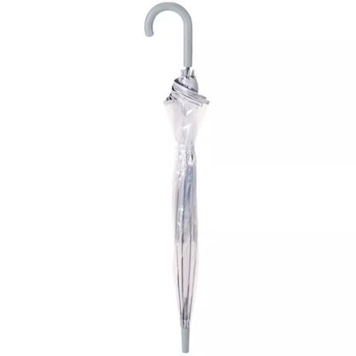 Guarda Chuva Automático Com Cabo Curvo Sombrinha Transparente Fazzoletti Cinza