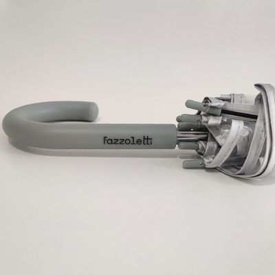 Guarda Chuva Automático Com Cabo Curvo Sombrinha Transparente Fazzoletti Cinza