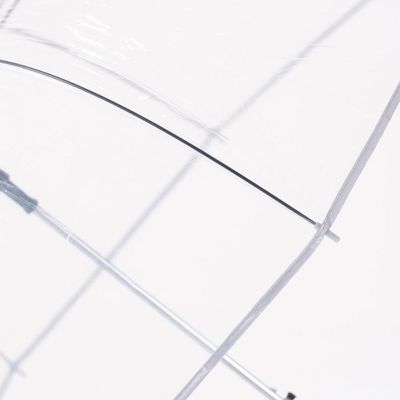 Guarda Chuva Automático Com Cabo Curvo Sombrinha Transparente Fazzoletti Cinza
