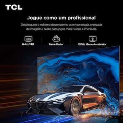 Smart TV 65 TCL C6K Premium 4K QD-Mini LED com Sistema Operacional Google TV, Dolby Vision IQ, Atmos, Subwoofer, HDR10+, 144Hz VRR e Comando de Voz Preto / Bivolt