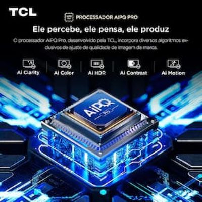 Smart TV 65 TCL C6K Premium 4K QD-Mini LED com Sistema Operacional Google TV, Dolby Vision IQ, Atmos, Subwoofer, HDR10+, 144Hz VRR e Comando de Voz Preto / Bivolt