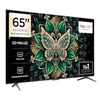 Smart TV 65 TCL C6K Premium 4K QD-Mini LED com Sistema Operacional Google TV, Dolby Vision IQ, Atmos, Subwoofer, HDR10+, 144Hz VRR e Comando de Voz Preto / Bivolt