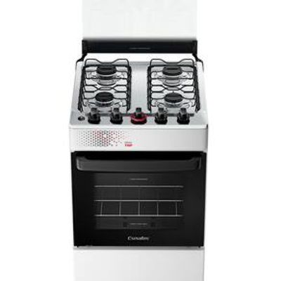 Fogão Esmaltec IDEAL Top T4IAB Branco 4 Bocas com Mesa de Inox e Acendimento Automático Forno 50L  Bivolt Branco / Bivolt