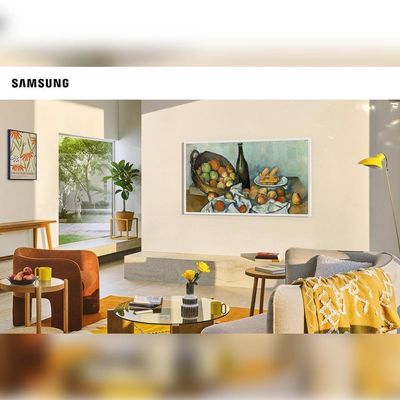 Smart TV 43 QLED 4k Samsung QN43LS03FAGXZD The Frame Vision AI 2025 Modo Arte Antirreflexo Preto / Bivolt