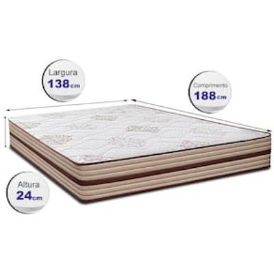 Colchão de Casal Cama InBox Livity com Molas Ensacadas e Espuma D26 24x138x188cm  Bege