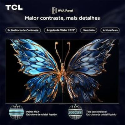 Smart TV 85 TCL P7K QLED Ultra HD 4K com Sistema Operacional Google TV, HDR10+, Dolby Vision e Atmos, Áudio Onkyo com Subwoofer e Googlecast Preto / Bivolt