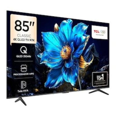 Smart TV 85 TCL P7K QLED Ultra HD 4K com Sistema Operacional Google TV, HDR10+, Dolby Vision e Atmos, Áudio Onkyo com Subwoofer e Googlecast Preto / Bivolt