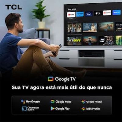 Smart TV 85 TCL P7K QLED Ultra HD 4K com Sistema Operacional Google TV, HDR10+, Dolby Vision e Atmos, Áudio Onkyo com Subwoofer e Googlecast Preto / Bivolt