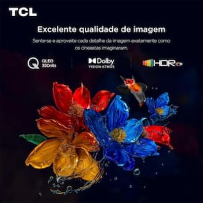 Smart TV 85 TCL P7K QLED Ultra HD 4K com Sistema Operacional Google TV, HDR10+, Dolby Vision e Atmos, Áudio Onkyo com Subwoofer e Googlecast Preto / Bivolt