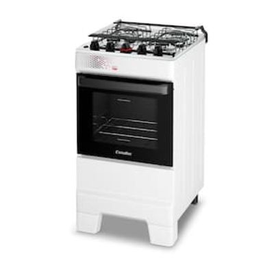 Fogão Esmaltec IDEAL Top T4IAB Branco 4 Bocas com Mesa de Inox e Acendimento Automático Forno 50L  Bivolt Branco / Bivolt