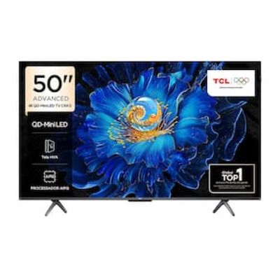Smart TV 50" TCL C6KS 4K QD-Mini LED com Sistema Operacional Google TV, Dolby Vision, Atmos, HDR10+, ALLM, HDMI 2.1 e Comando de voz Preto / Bivolt