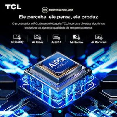 Smart TV 50" TCL C6KS 4K QD-Mini LED com Sistema Operacional Google TV, Dolby Vision, Atmos, HDR10+, ALLM, HDMI 2.1 e Comando de voz Preto / Bivolt