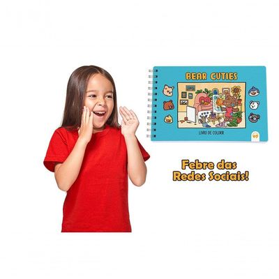 Kit 2 Livro De Colorir Cuties 128 Páginas Bear E Kittie