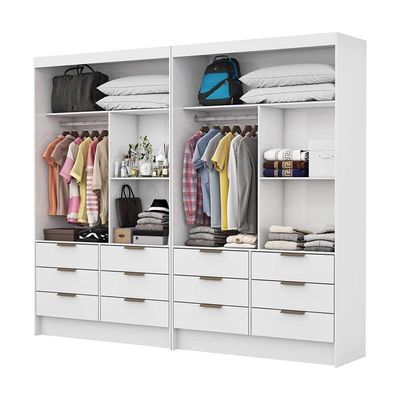 Closet Casal Duplo Sevilha Premium Com 12 Gavetas Branco