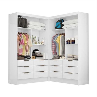 Closet Casal Duplo Sevilha Premium Com 12 Gavetas Branco