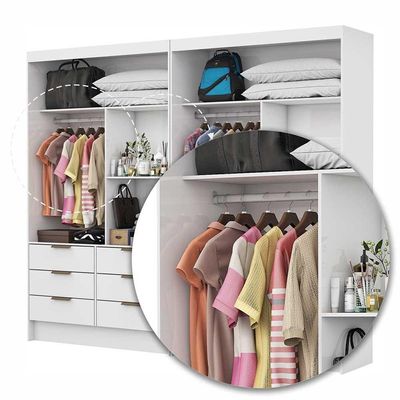 Closet Casal Duplo Sevilha Premium Com 12 Gavetas Branco