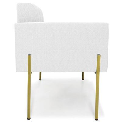 Poltrona Para Sala Pé Metal Dourado Kit 2 Ana Bouclé Off - Ibiza
