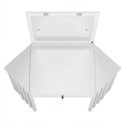 Penteadeira Camarim De Canto Com Espelho 1 Gaveta Glitter Branco - Albatroz