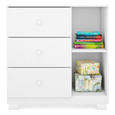 Guarda Roupa Infantil 4 Portas Cômoda 3 Gavetas Duda Branco - Phoenix