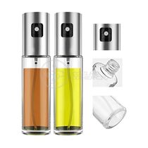 Kit 2 Spray Pulverizador De óleo Azeite E Vinagre Borrifador Culinário De Aço Inoxidável 100ml