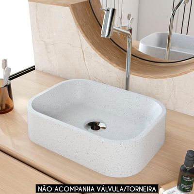 Cuba Pia Para Banheiro Retangular 38cm Dalila C08 Branco Granit - Mpozenato