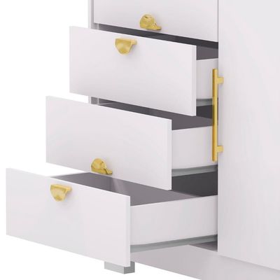 Cômoda Para Quarto 93cm Com Espelho Ilha Bela Flex Branco - Vila Rica