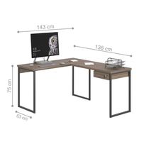 Mesa Em L Com 1 Gavetas Ferv Afarra