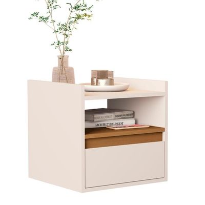 Mesa Cabeceira Suspensa Giardini Off White Nature